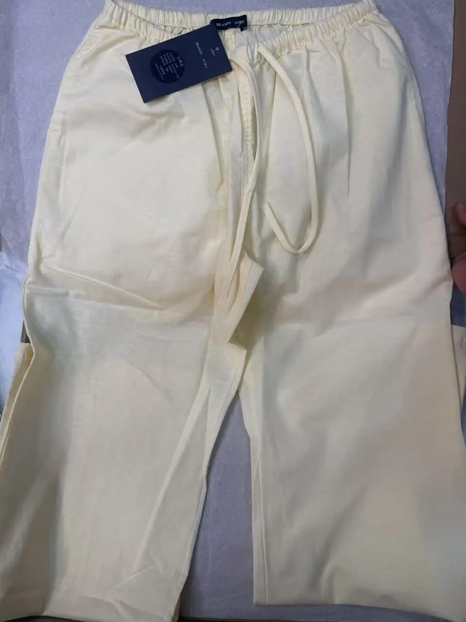 Novo amarelo cordão calças casuais mulheres verão cintura elástica fina streetwear moda estilo preppy doce perna larga calças y2k