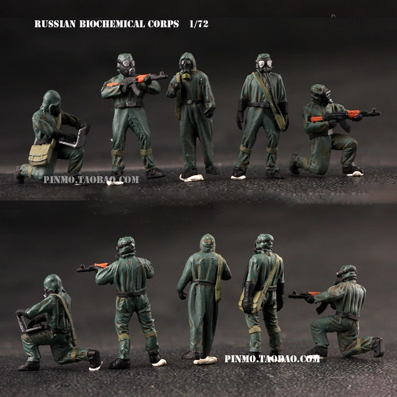 

1:72 Scale Resin Russian Biochemical Soldiers 5-person Scene Accessory Model Adult Toys Classics Gifts Souvenir Static Display