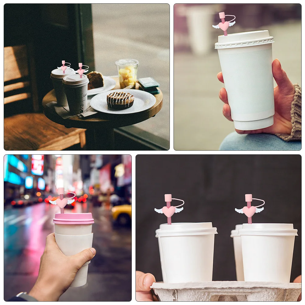 

Silicone Straw Plugs Dust proof Leak proof for 6 8mm Straws Easy Clean Dishwasher Safe Outdoor Kitchen Bar Accessories Novel