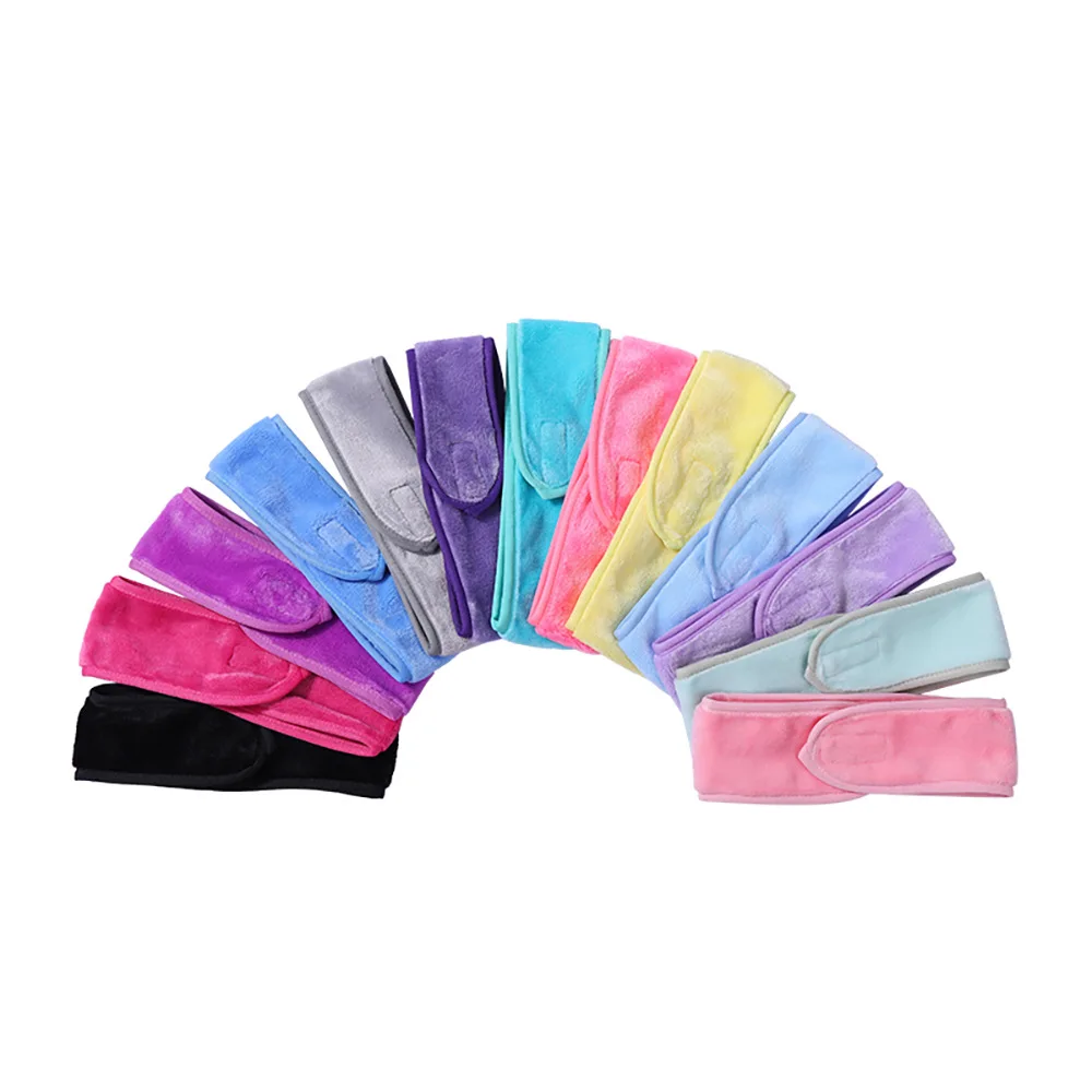 Head Bands Adjustable Wide Hairband Yoga Spa Bath Shower Makeup Wash Face Cosmetic Headband for Women Ladies Make Up Accessories