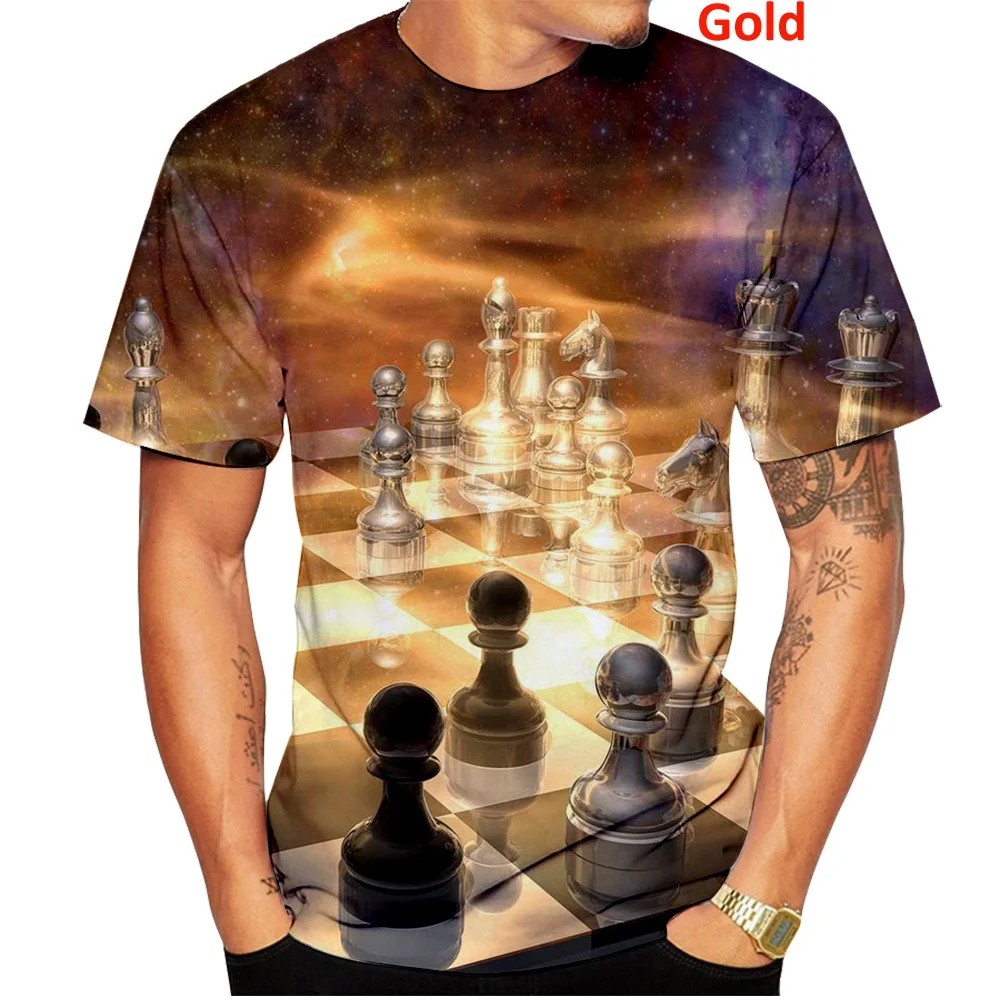 2022 New Fashion Chess 3d Printed T-shirt Men T Shirt Round Neck Short Sleeve Unisex Tops