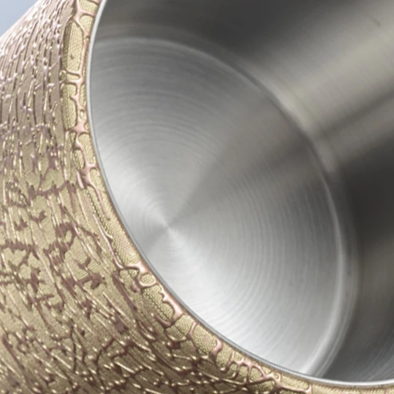 Ice bucket 1.3L Stainless Steel Ice Bucket Leather Ice Bucket European Style Wine Red Wine Bar KTV Supplies Champagne Bucket, A