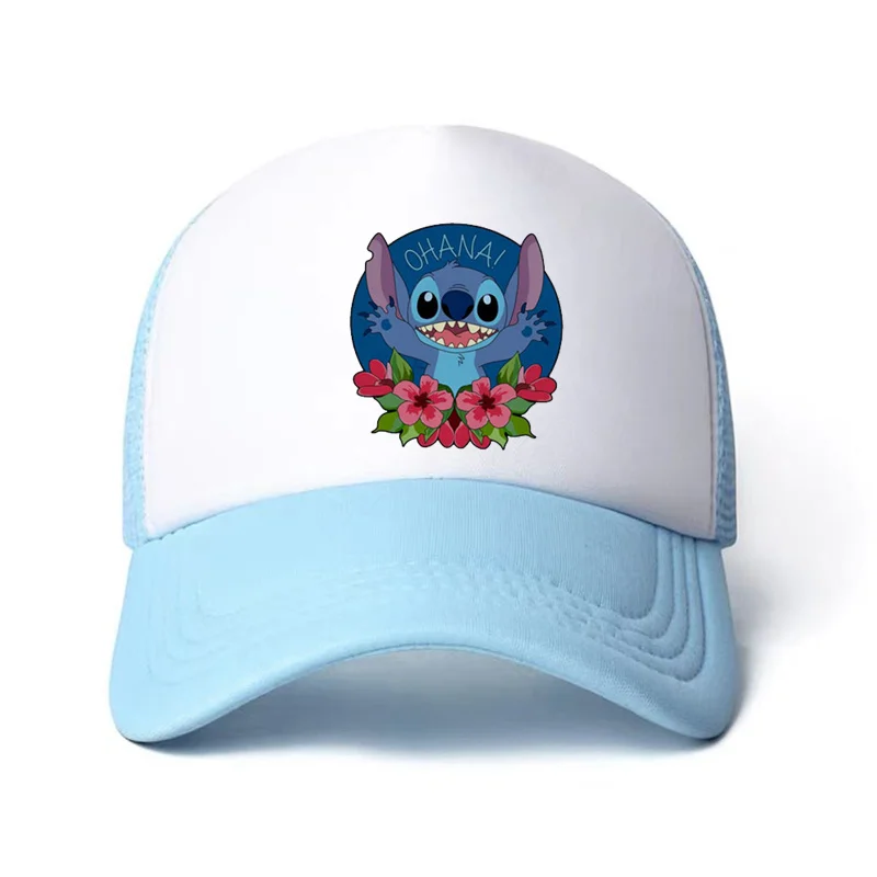 Kids Teen Cap Anime Stitch Print Boys Girls 6-15Y Visor Hat Sportowa czapka z daszkiem 58CM Piękne dziewczyny Urocza czapka Kawaii Casual Hat