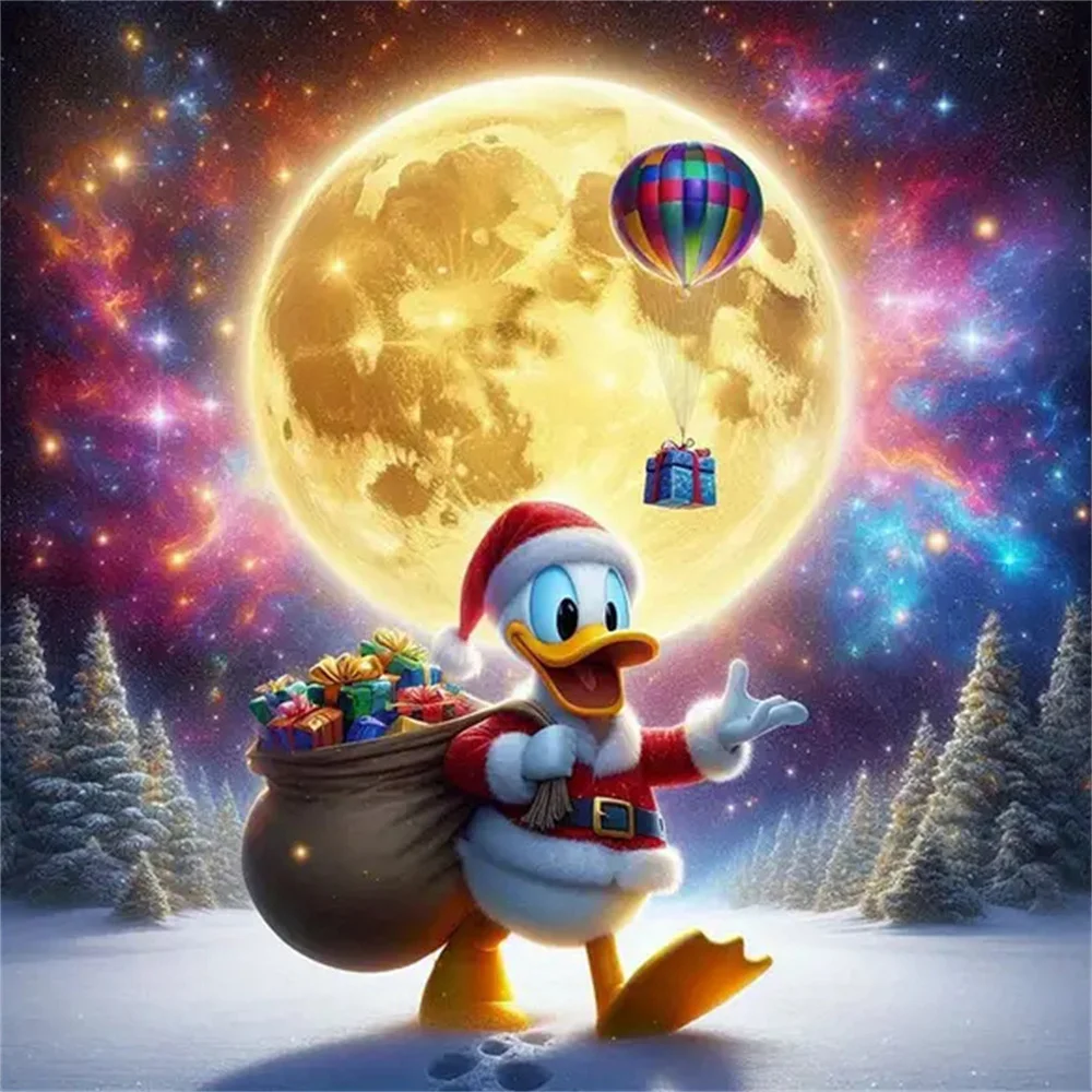 

Дисней DIY мультфильм алмазная живопись Дональд Дак мозаика полный дисплей луна зимняя вышивка красочный набор Рождественский домашний декор