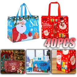 Sacchetti regalo di Natale Borsa tote con fiocco di neve alce di Babbo Natale Borse regalo per bambini Borsa impermeabile non tessuta addensata Decorazione natalizia