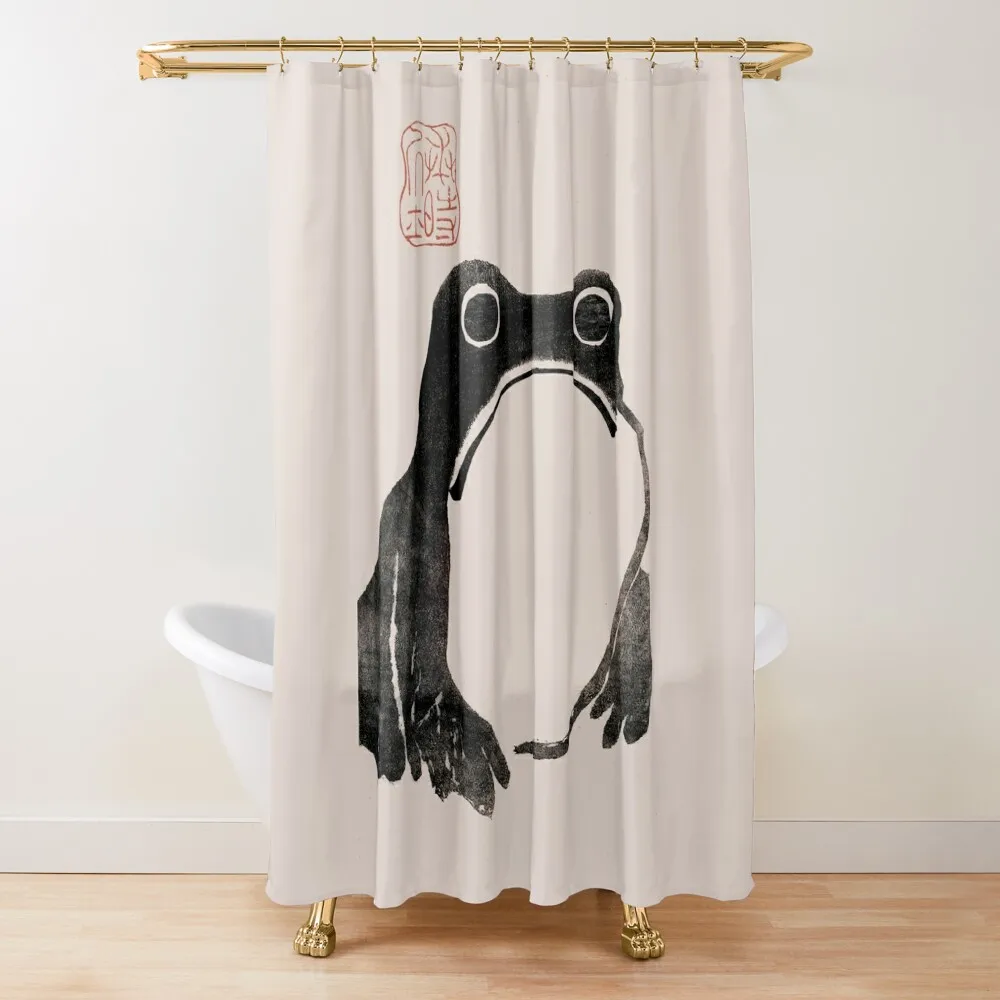 

Grumpy frog Japanese matsumoto hoji Unimpressed Frog Meika Gafu by Matsumoto Hoji Shower Curtain Funny Shower Curtain