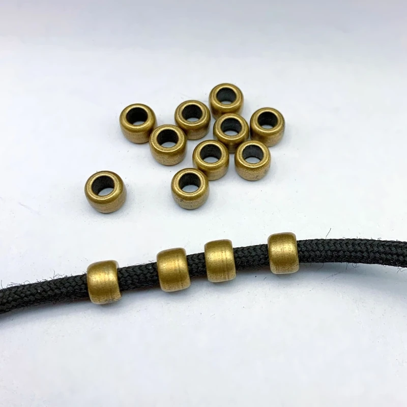 20pcs Brass Paracord DIY Accessories Stylish Outdoor Pendant Beads Brass Strain Isolate Beads Accessory for Paracord Dropship