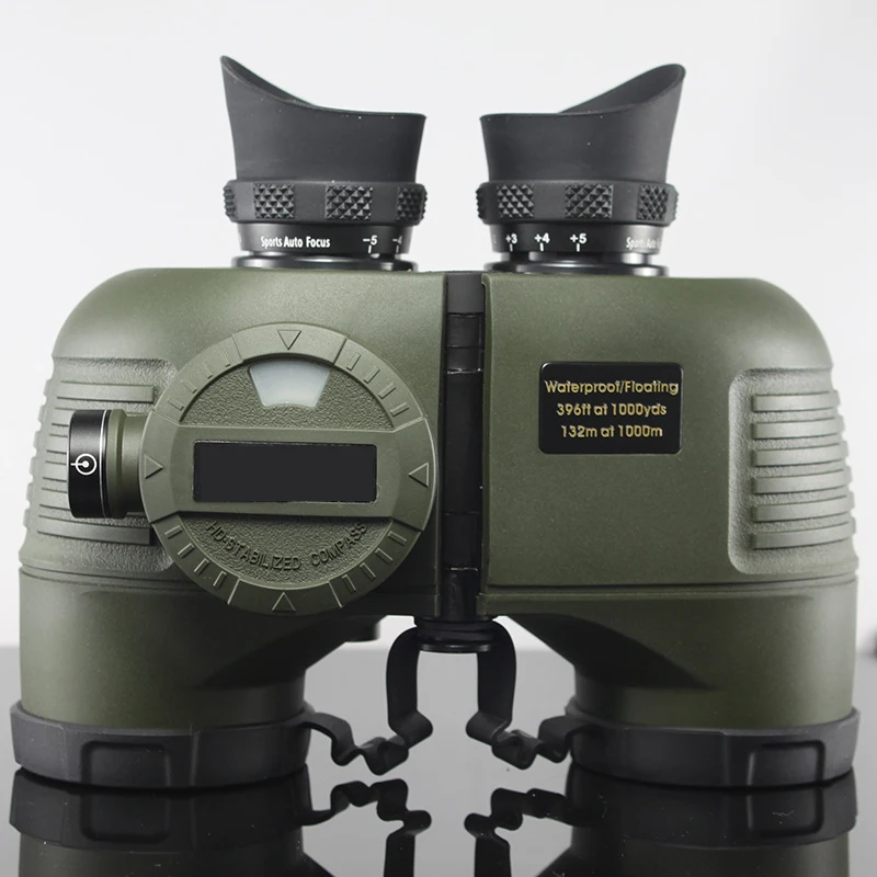 7x50 Binoculars Professional Powerful and Long Distance Binoculars With Internal Rangefinder Compass Waterproof for Survival
