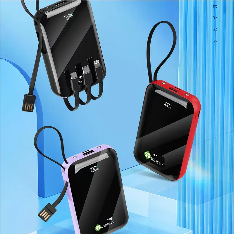 22.5W Fast Charging Built-in Cables Mini Power Bank, Digital Display Portable Travel Battery Pack, Compact Lanyard Emergency Charger for iPhone Android AirPods Outdoor Travel Daily Use view 4