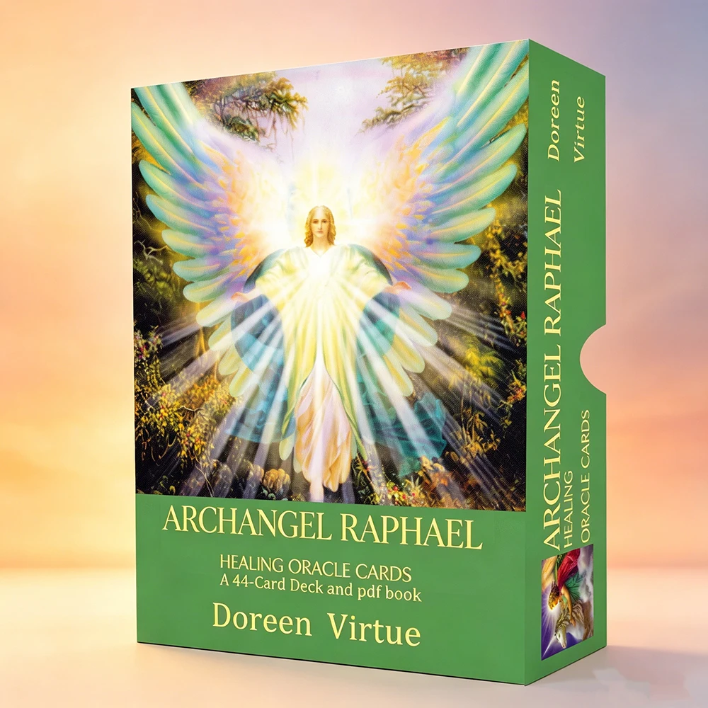 Archangel Raphael Healing Oracle Cards – 44-Card Healing Deck with PDF Guide, Large Format 120 × 87 mm (4.72 × 3.43 in)