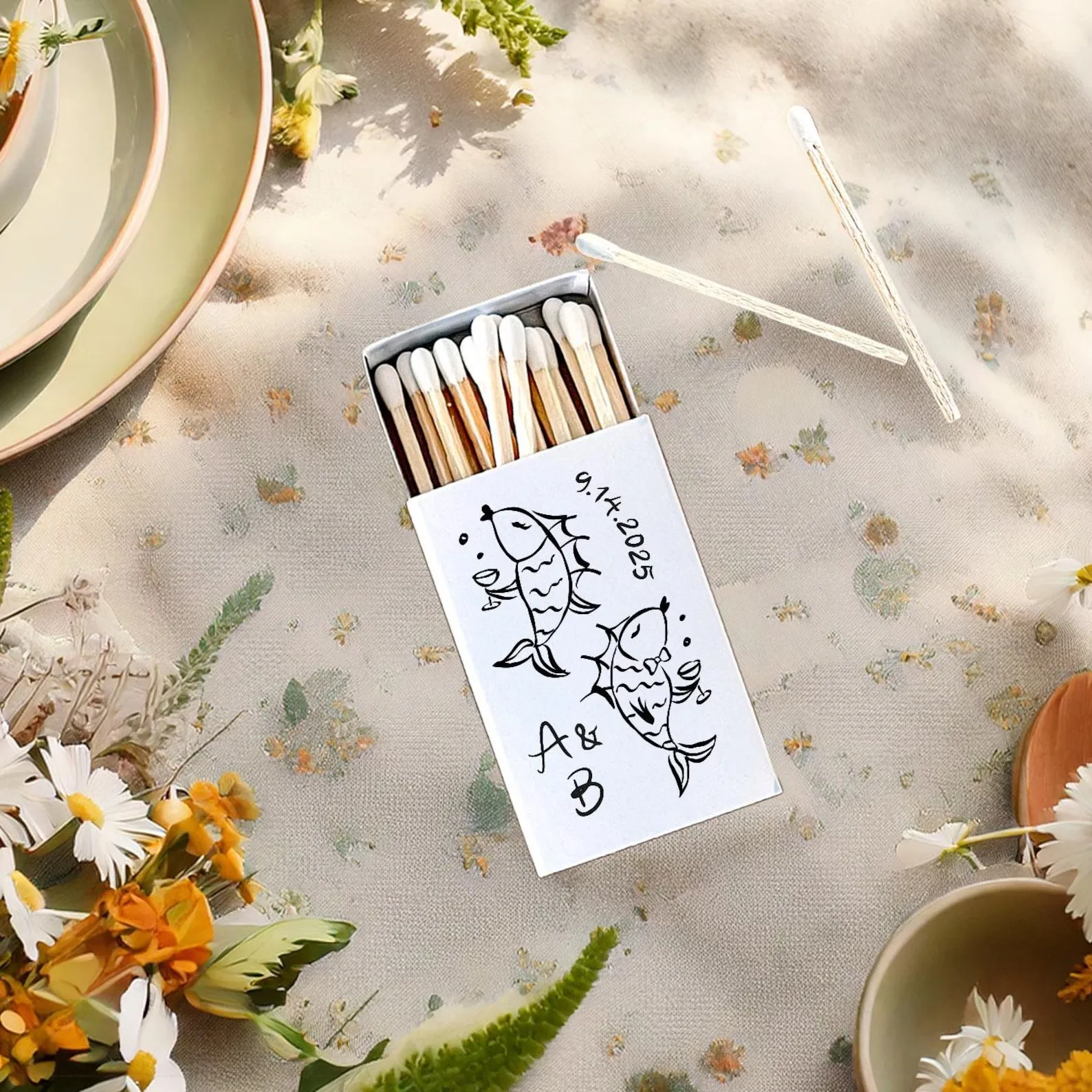 

Причудливые спичечные коробки для эскизов рыбы: морская свадьба, сувениры для пляжной вечеринки