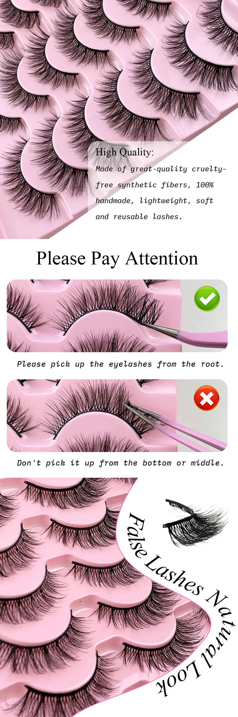 14ペア キャットアイまつげ フェイクミンクまつげ ナチュラルロング マンガまつげ ウィングエンド アイエロンゲイテッドまつげ つけまつげ メイクアップ