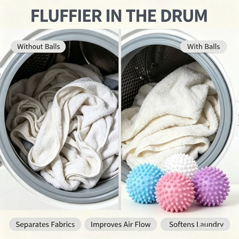 4/8/12Pcs Reusable Laundry Balls Gentle Cleaning Removes Dirt Hair Softens Clothes Prevents Tangling Durable PVC Mixed Colors image 5