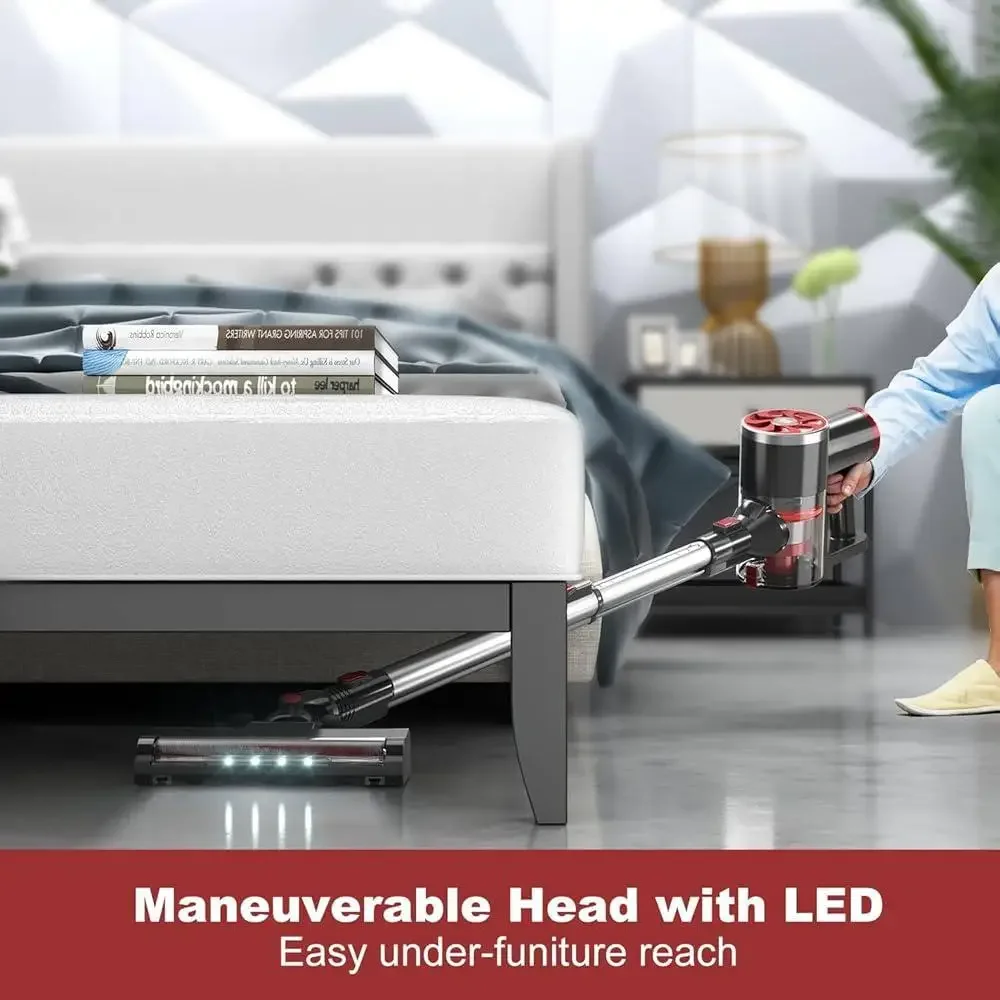 Cordless Vacuum Cleaner 40KPa Strong Suction 40 Min Runtime Brushless Motor with LED Display Lightweight and Maneuverable