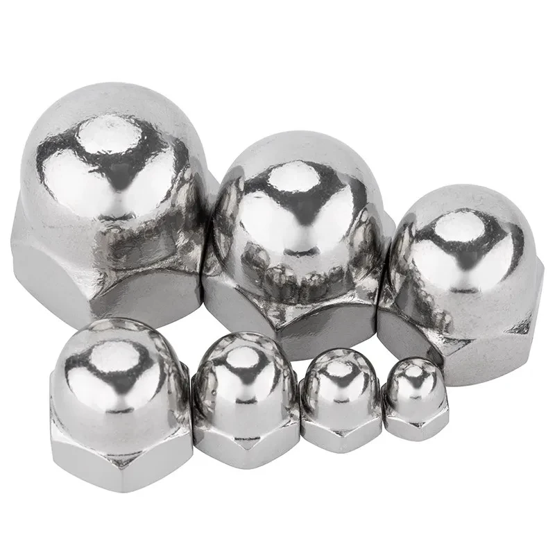 

304 Stainless Steel Hex Dome Nuts UNC Thread #6 #8 #10 1/4 5/16 3/8 7/16 1/2 5/8 3/4 - Decorative Acorn Cap Fasteners