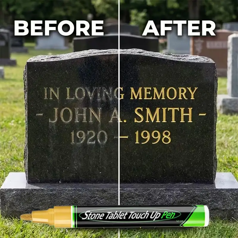 Waterproof Stone Touch Up Pen for Pet Tombstone Marker Paint for Monument Letter Restoration Pet Tombstone Touch Up Paint Pen