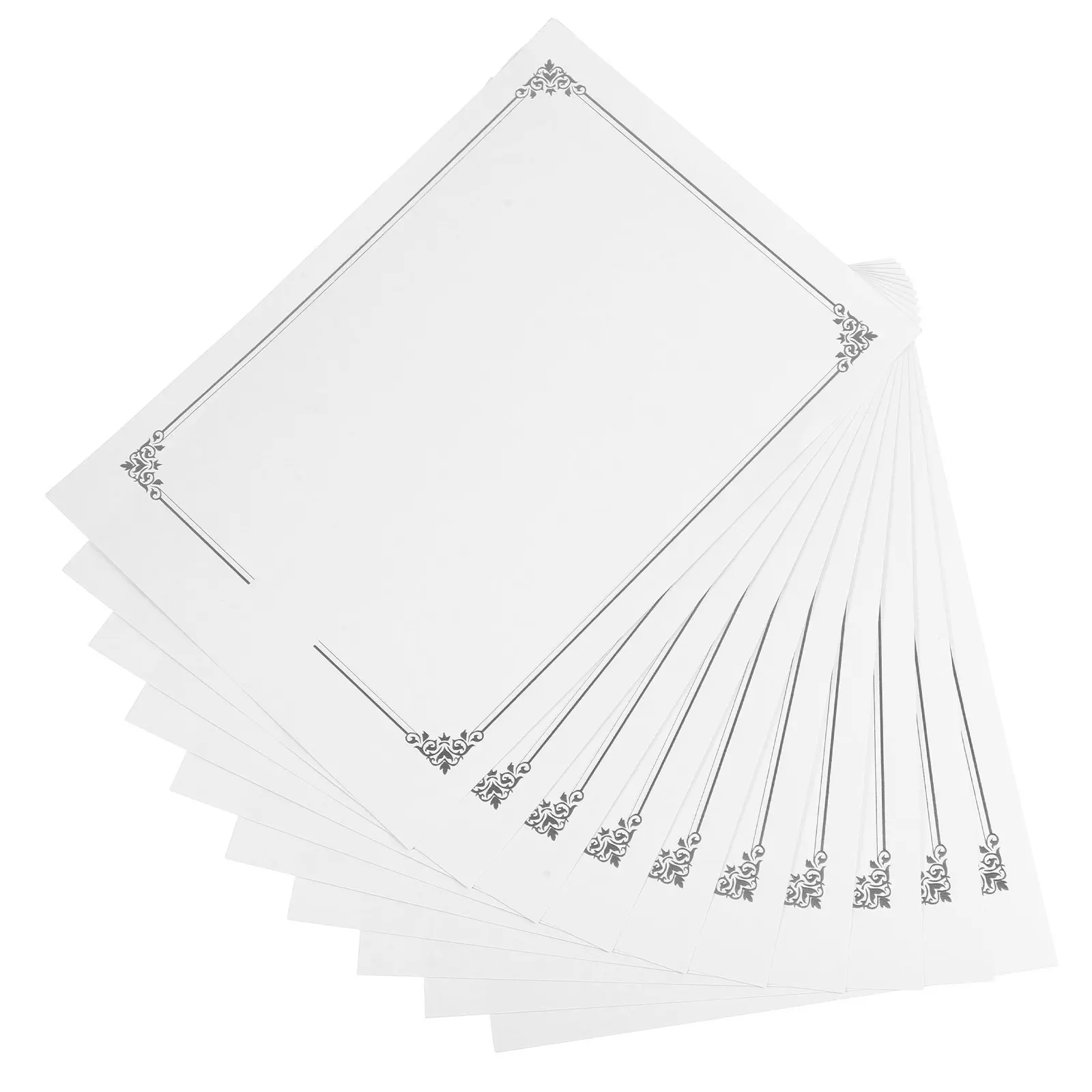 10Pcs Foil Certificate Sheets Blank Diploma Paper Printable Award Cardstock Participation Recognition Document for Graduation