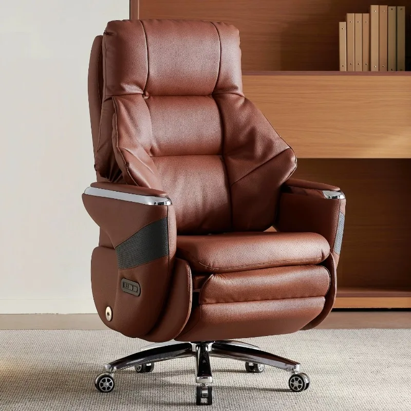 Smart shoulder and neck rolling massage chair High-end electric leather boss office chair computer chair Ventilation and heating