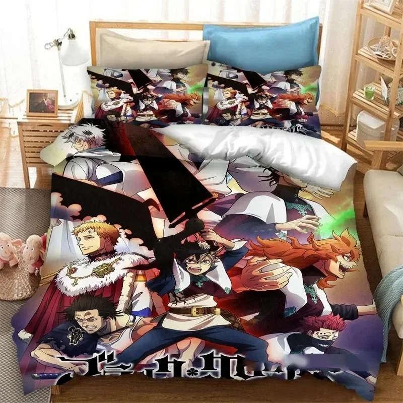 

Anime Black Clover Asta Printed Bed Set Duvet Cover Pillowcase Bedding Set Bed Linen Sheet Quilt Cover Full Queen King Size