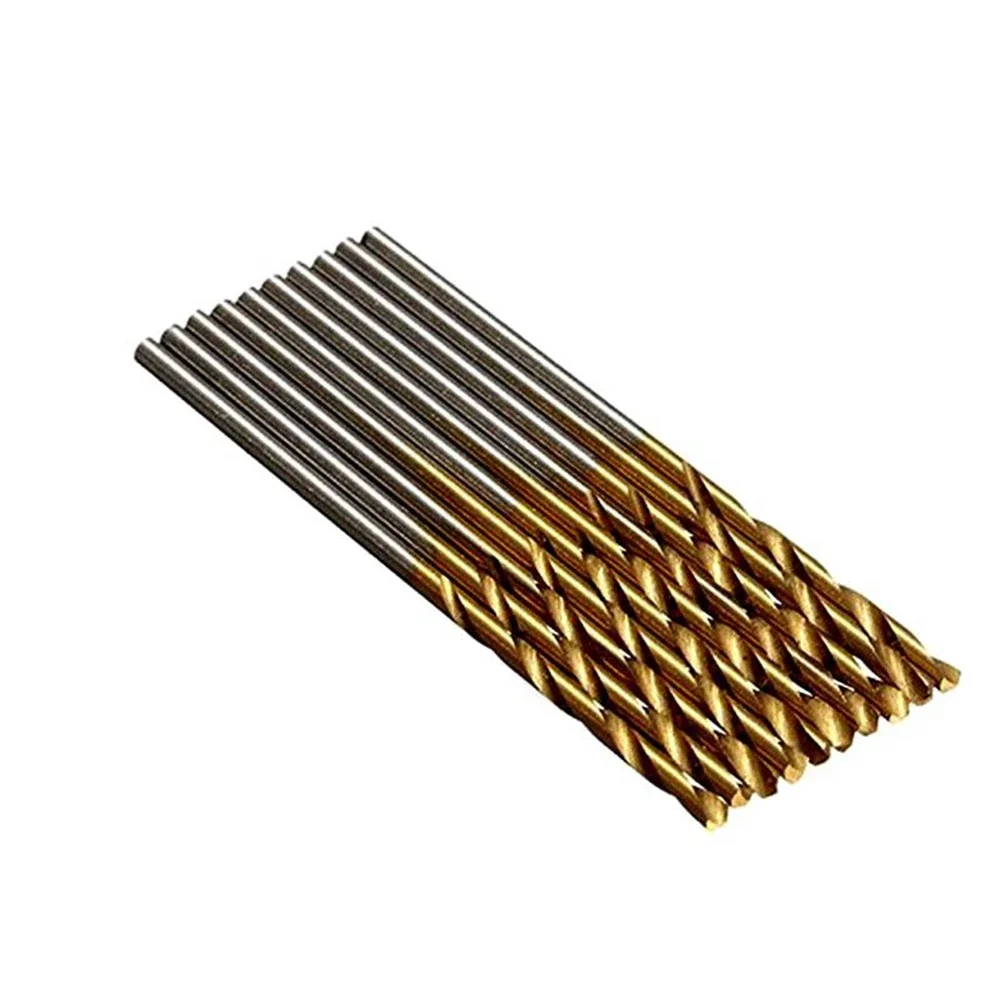 Jeu de forets hélicoïdaux en titane, HSS4241, acier élevé, travail du calcul, aluminium, plastique, 1mm, 1.5mm, 2.0mm, 2.5mm, 3mm, 50 pièces