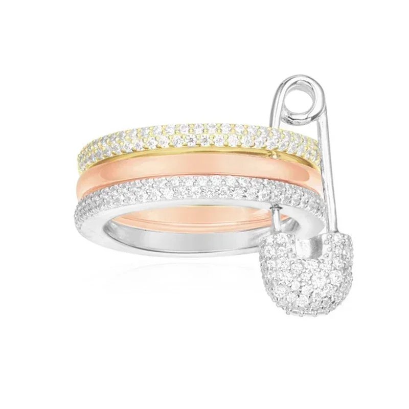 LI KI جودة عالية 925 دبوس خاتم متعدد الألوان مزاجه تنوعا مجوهرات أنيقة هدايا للأصدقاء #3