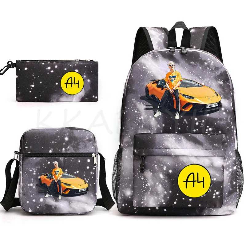 3 Piece Set A4 мерч рюкзак Backpack 3D Printed Oxford Large Capacity Teenager Boys Girls A4 Lamba Students Scholol Bag