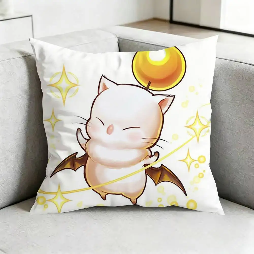 FF Final Fantasy Moogle-W Square Double-Sided printed Pillow Case Bedroom Bedside Pillow Sofa Cushion Cover Gift