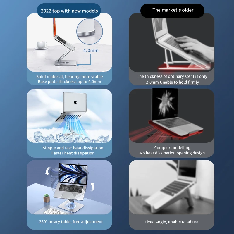 Laptop Giá Đỡ Máy Tính Bảng Có Thể Điều Chỉnh 360 ° Xoay Laptop Giá Đỡ Kính Thiên Văn Văn Phòng Nghiên Cứu Giá Đỡ Hỗ Trợ Khung Hợp Kim Nhôm