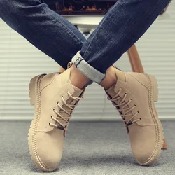 Ankle Boot Men Boot Trendy Mid Cut Platform Boot Genuine Leather Boot Men Shoe Bota Masculina Sapatos Masculinos Tenis Masculino