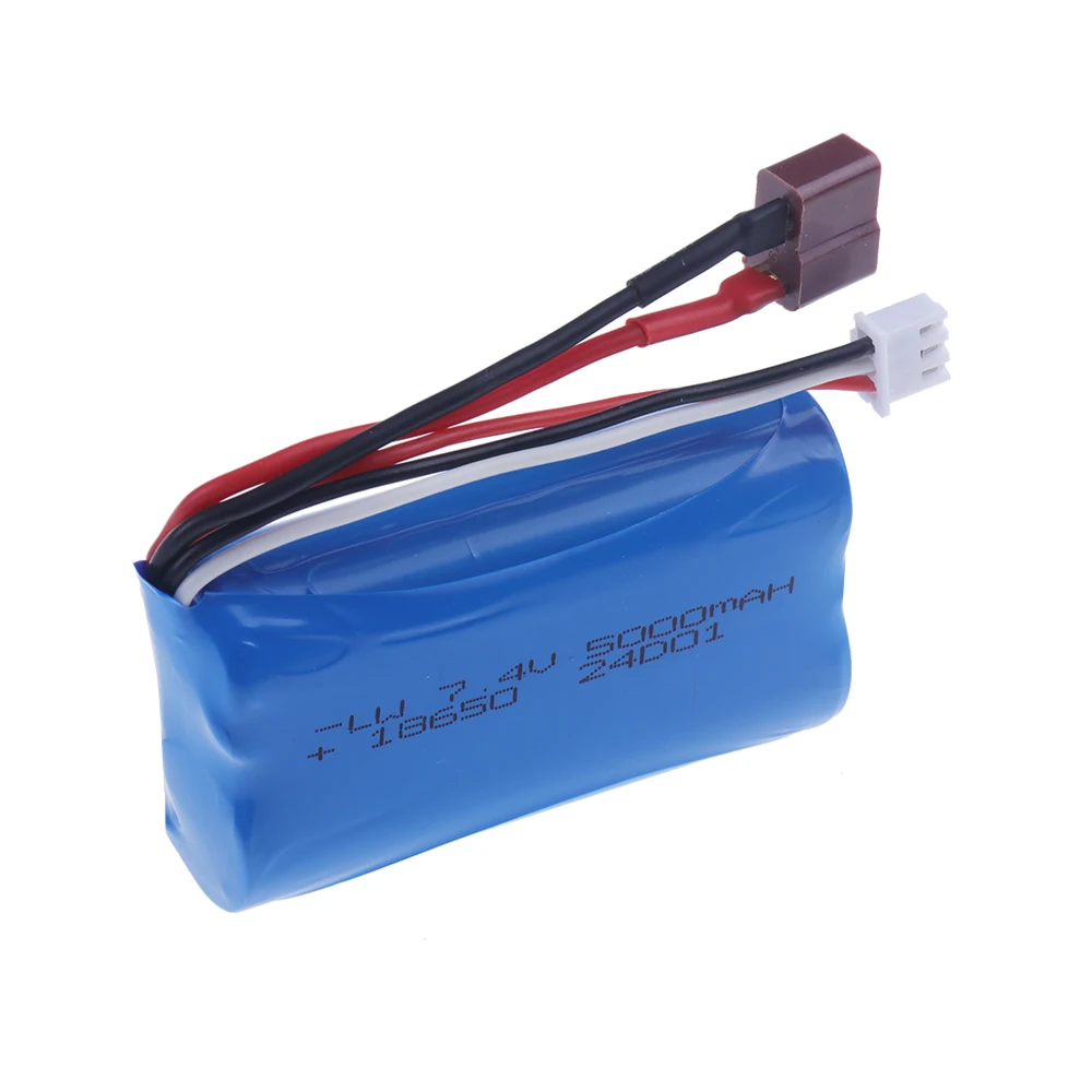 Akumulator Lipo 7,4 V 5000 mAh 18650 do akumulatora litowo-jonowego Wltoys do SCY-16101 16102 16103 16104 JJRC Q130 RC części zamienne do ciężarówek