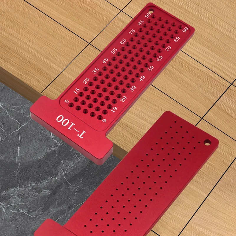 Woodworking Scribe 100Mm T-Type Ruler Hole Scribing Ruler Aluminum Alloy Line Drawing Marking Gauge DIY Measuring Tools Reusable