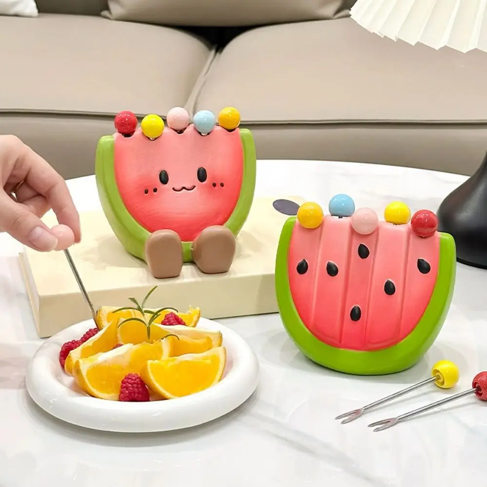 

Многофункциональные керамические вилки для фруктов, креативная банка для хранения, вилка для арбуза, мультяшный декор для дома