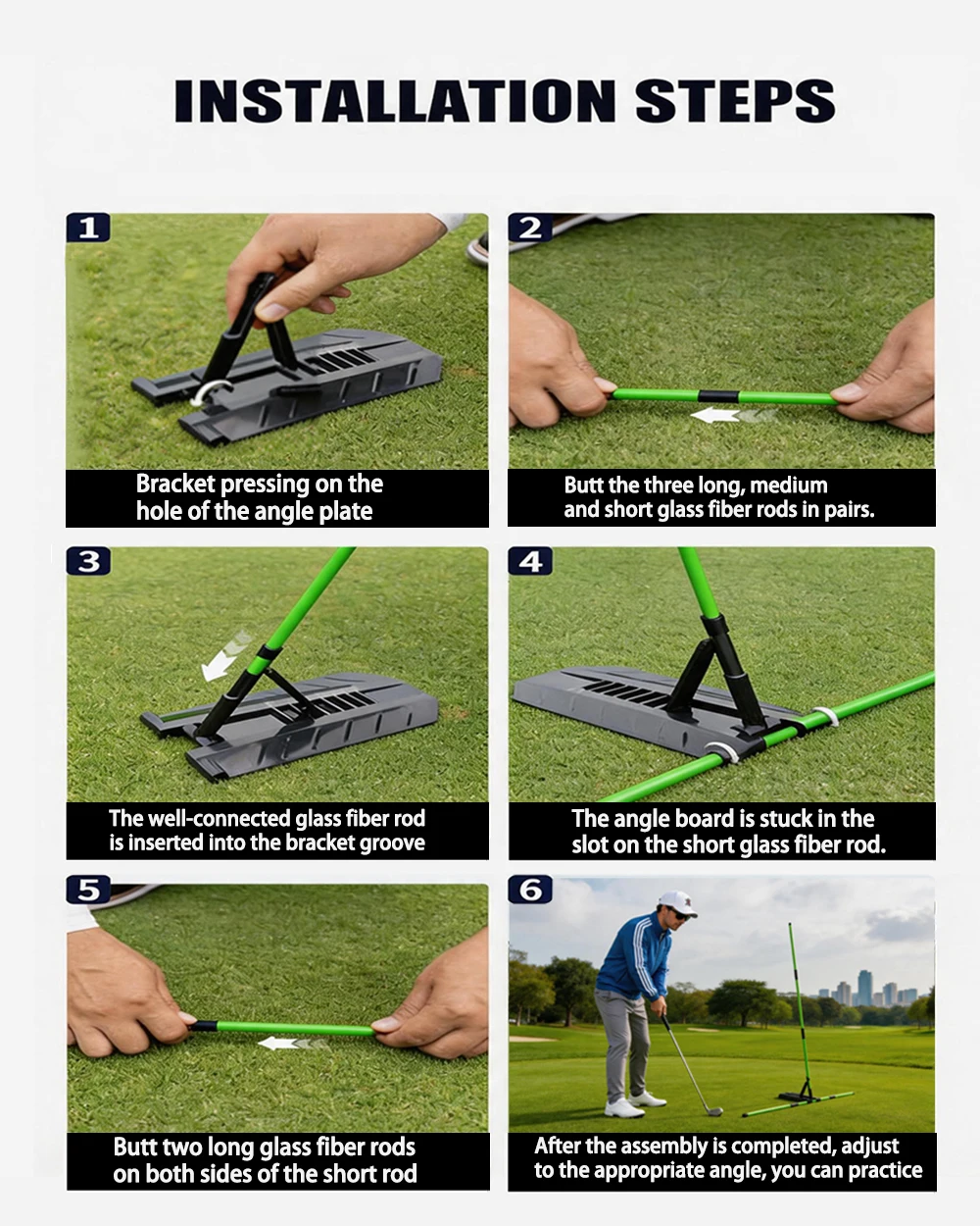 Golf-Schwungebenen-Korrektor-Stab Golf-Ausrichtungsstab-Halter Übungsplatte Trainer Schwungwinkel-Anpassung Haltungskorrektur-Hilfsmittel – Detail 19