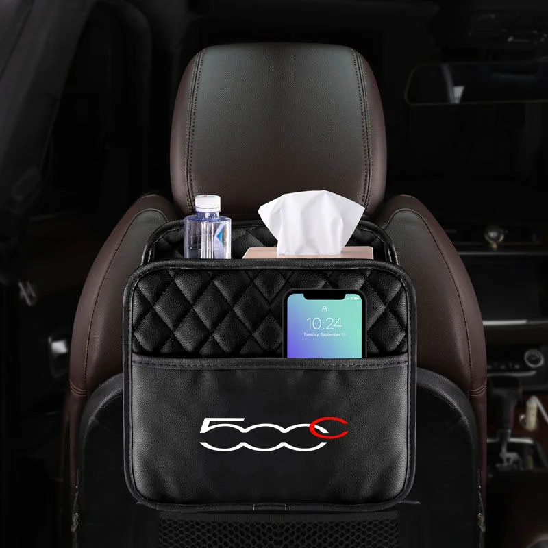 

Car Storage Bag Hanging Seat Back Tissue Water Cup Holder Multifunction For FIAT 500C 500E 500L 500 500S 500X Car Accessories