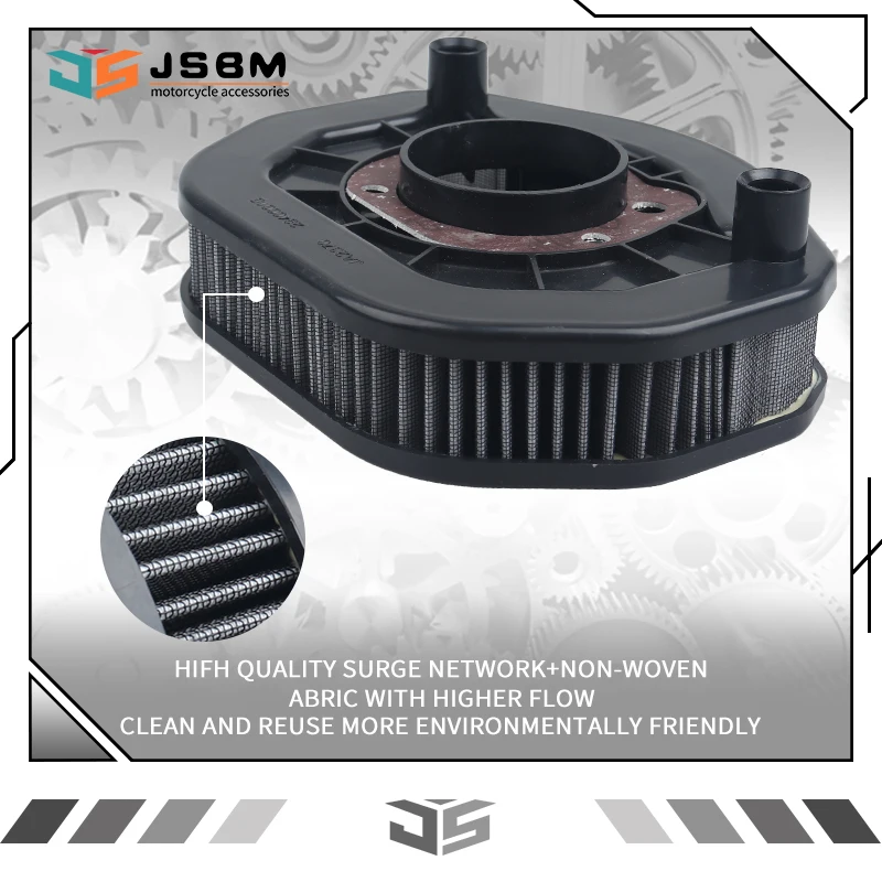 JSBM Washable Air Filter For Harley-Davidson XR1200 XR1200X Sportster XL1200C Custom XL1200CX XL1200R Roadster XL1200L Low