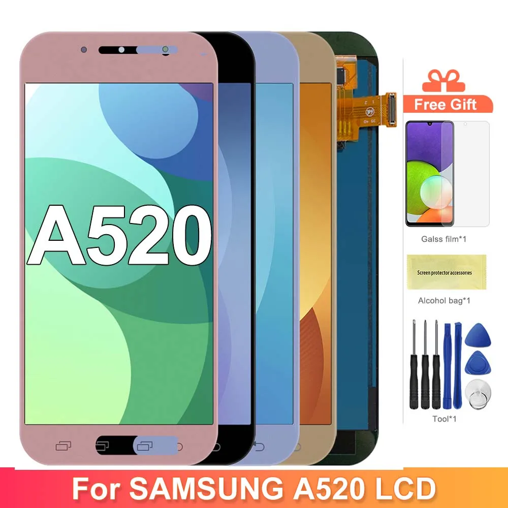 TFT A520 pour Samsung Galaxy A5 2017 A520 A520F A520F/DS �cran Lcd �cran tactile num�riseur �cran d'affichage de remplacement 100% test�