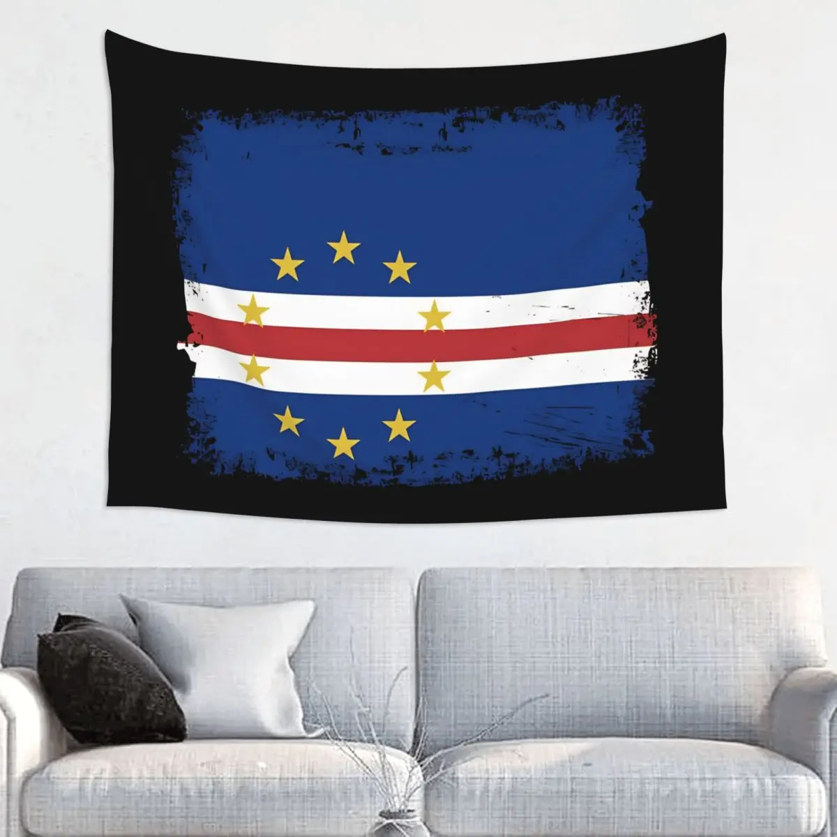 Cape Verde Flag Tapestry Wall Hanging Hippie Fabric Tapestries Fantasy Decoration Wall Decor Wall Cloth