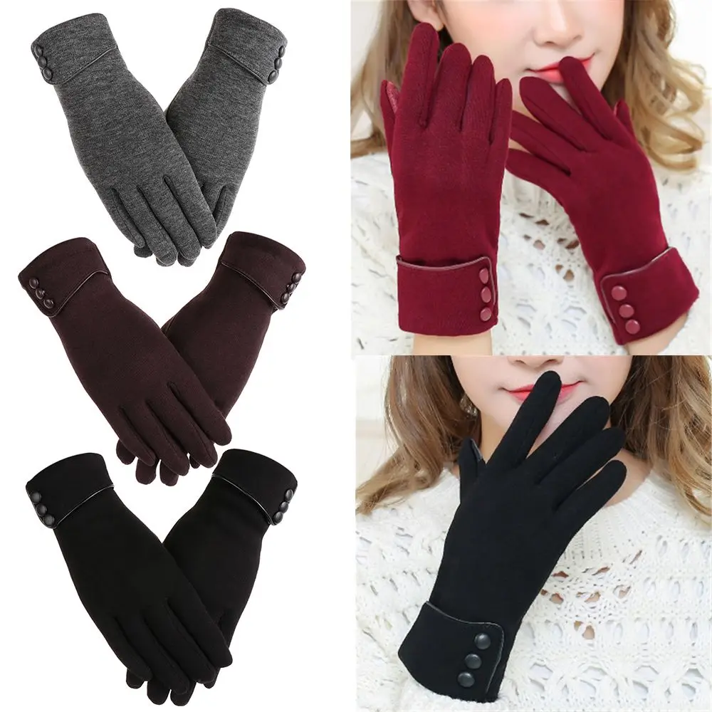 Guantes de esquí cálidos a prueba de viento para mujer, manoplas para conducir, guantes para pantalla táctil, además de terciopelo