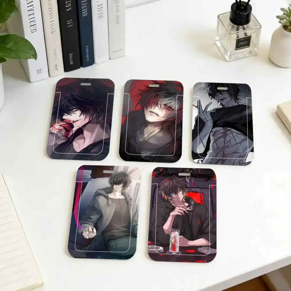 1 unidad Funda Protectora para Tarjetas de Identificación, Escolares, de Acceso, de Autobús y de Comida, con Diseño de Arte de Videojuegos, Manga y Anime Slow D-Damage Towa, de Fácil Inserción