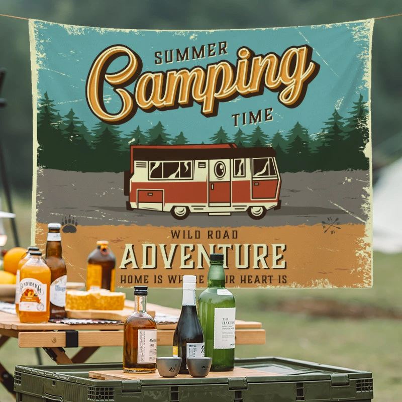 VIKAMA Summer Camping & Kayaking Tapestry, 6 Assorted Designs, Wall Hanging Art for Bedroom Living Room