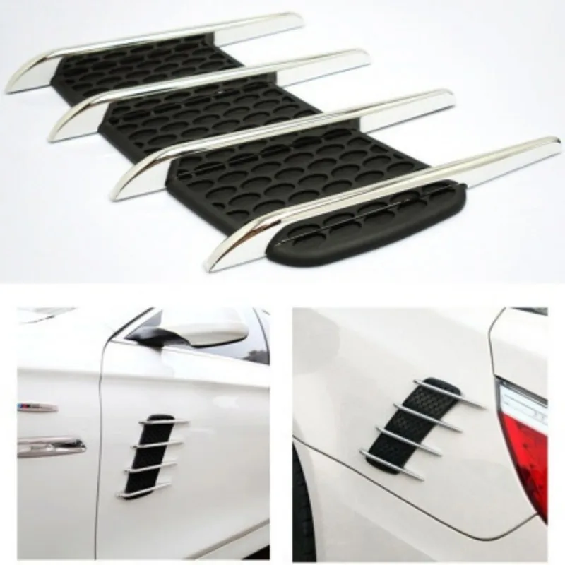

Car Side Air Flow Vent Hole Cover Fender Intake Grille Duct Decoration Sticker HD