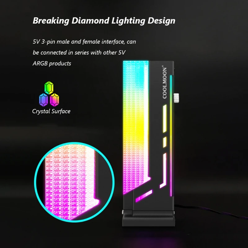 Coolmoon CM-GH2 soporte Vertical GPU soporte colorido 5V ARGB soporte GPU Dropshipping