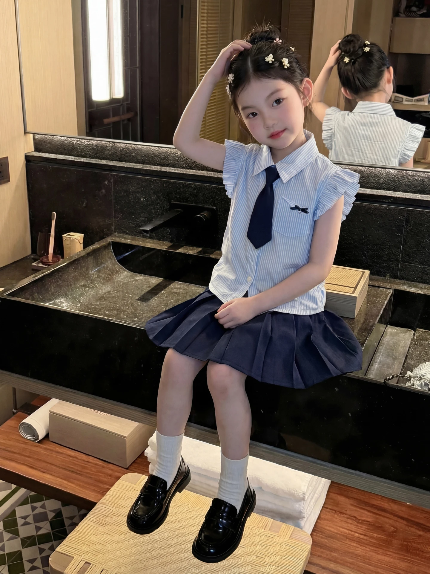 warm-girls-summer-outfit-baby-clothes-set-2026-new-style-small-girl-jk-skirt-two-piece-set-breathable-lightweight-cotton-a-cl