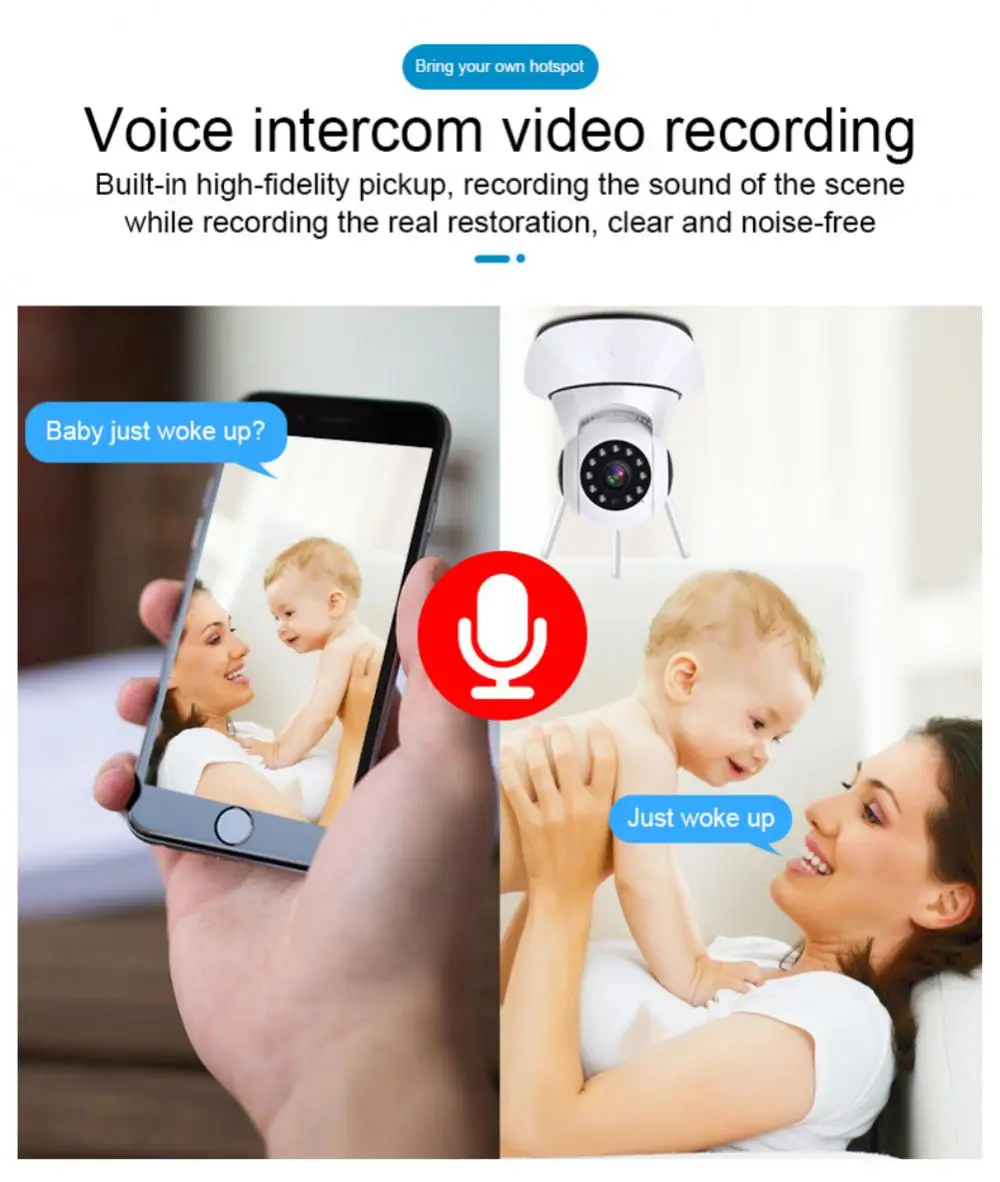 Saikiot V380Pro Camera Baby Monitor Wireless Indoor PTZ Camera WIFI Smart Camera Auto Tracking CCTV Security Baby Monitor Camera