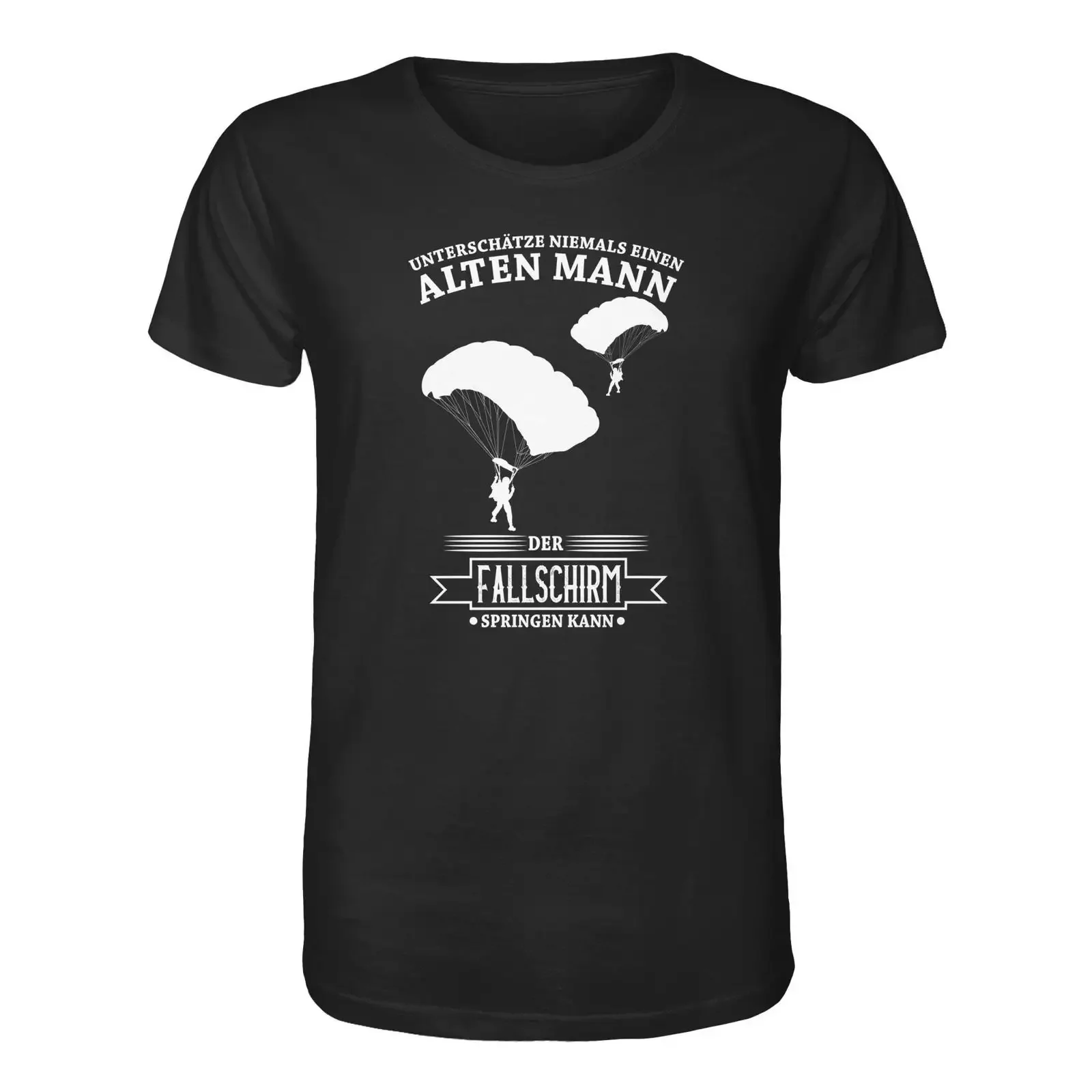 Parachute T Shirt Skydiving Parachutist Organic vintage Washed Comfortable Stretched graphic homme Top For Everyday Wear