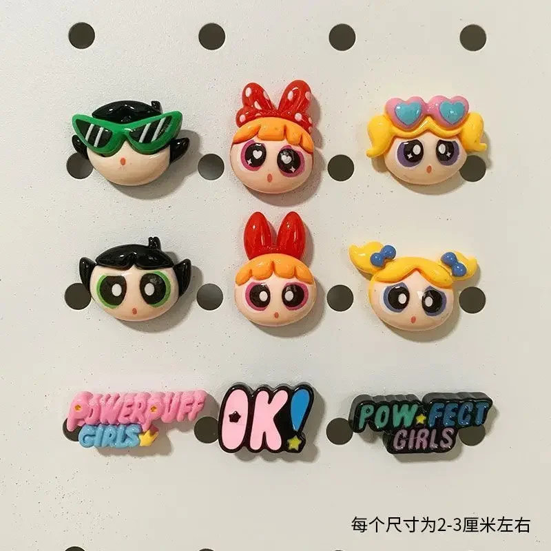 Cute Powerpuff Girls Mini Refrigerator Magnet Creative Magnetic Sticker Cute Cartoon Magnetic 3D Decorative Sticker Wholesale