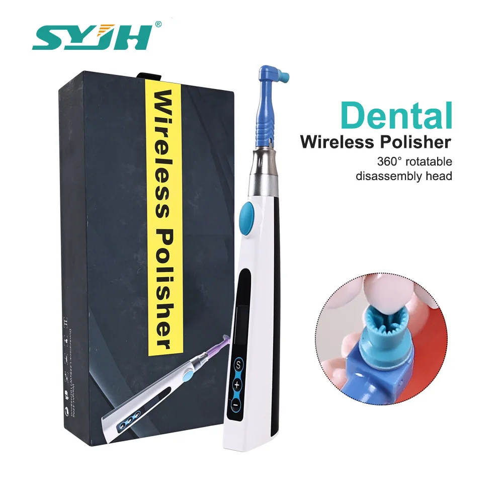 

SYJH 500-3000 об/мин электрический беспроводной полировщик зубов с 2 одноразовыми полировальными головками, полировальный двигатель, оборудование для стоматологической клиники