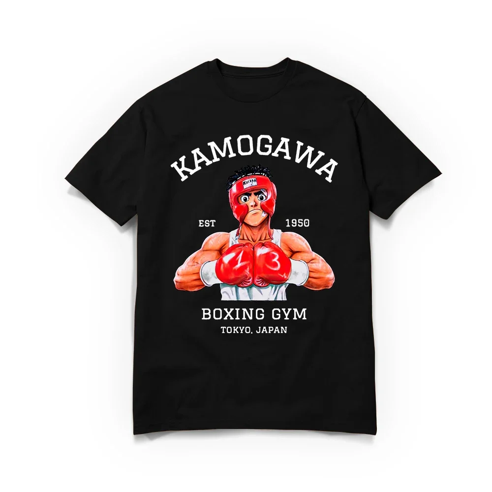 Boxing Retro T-shirt Men's and Women's New Summer Casual Short Sleeve Japanese Anime Men's and Women's Shirt Round Neck Top