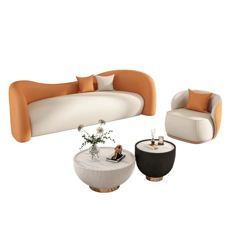 

Nordic cream style living room sofa small apartment household Internet celebrity sofa bed and breakfast beauty salon rest