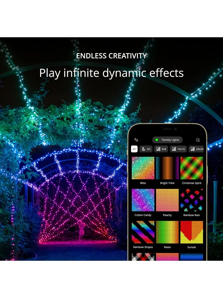 400 LED RGB + branco, corda de luz LED, luzes LED multicoloridas inteligentes internas e externas, LEDs mapeíveis, compatíveis com